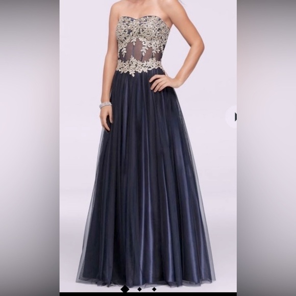 Blondie nites strapless maxi dress size 13 - Picture 1 of 12